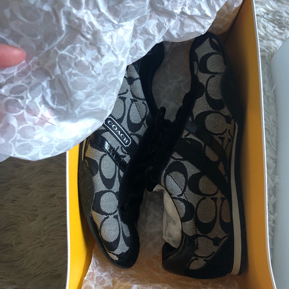 black coach sneakers